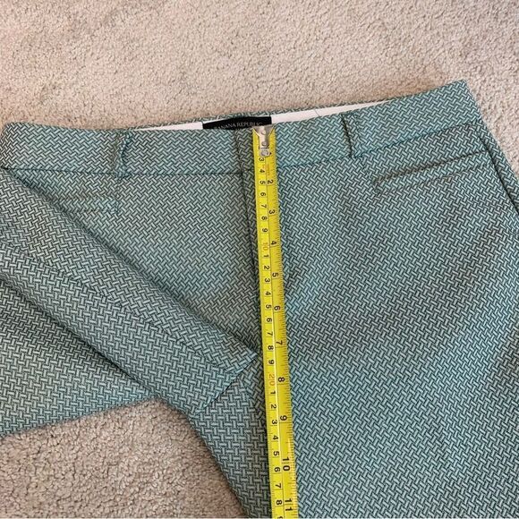 BANANA Republic green printed textured Sloan pants Sz 6P - Picture 8 of 11